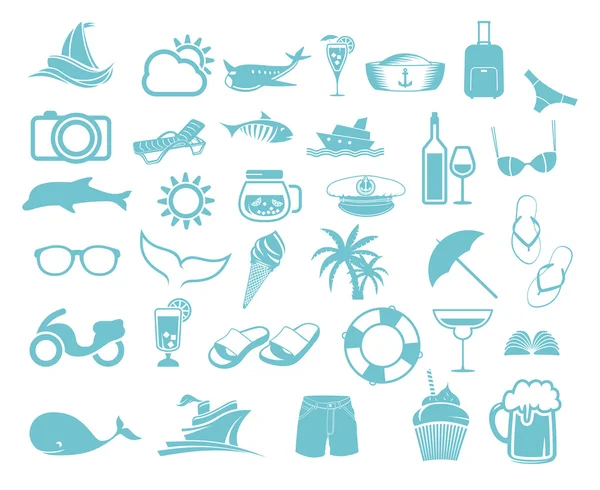 Summer icons — Stock Vector