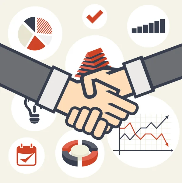 Concept d'entreprise Handshake — Image vectorielle