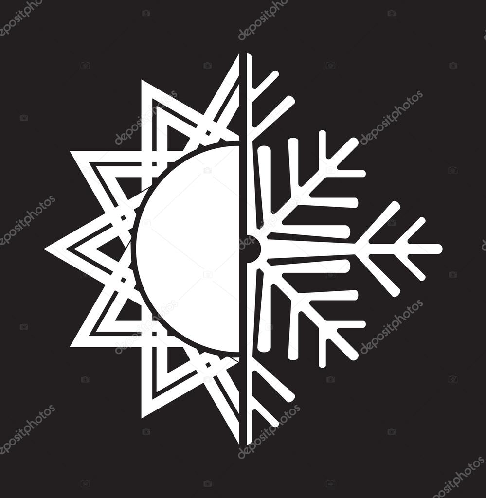 Air conditioning vector icon - summer winter