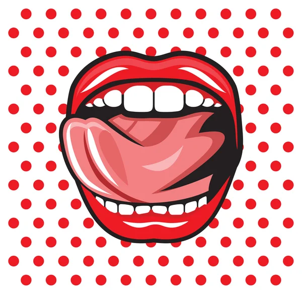 Langue et lèvres — Image vectorielle