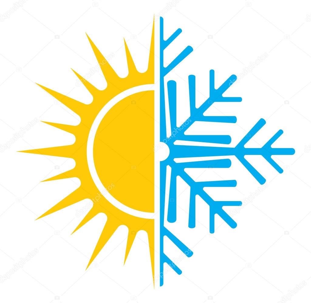 Air conditioning vector icon - summer winter