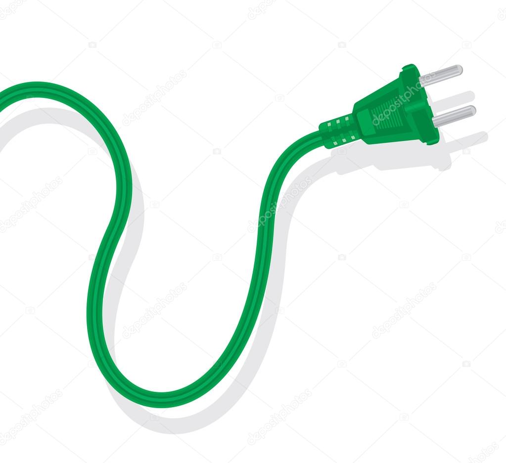 power plug - cord on a white background.