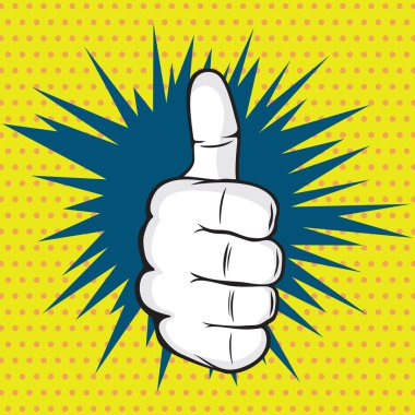 Parmak pop art vektör çizim Tamam