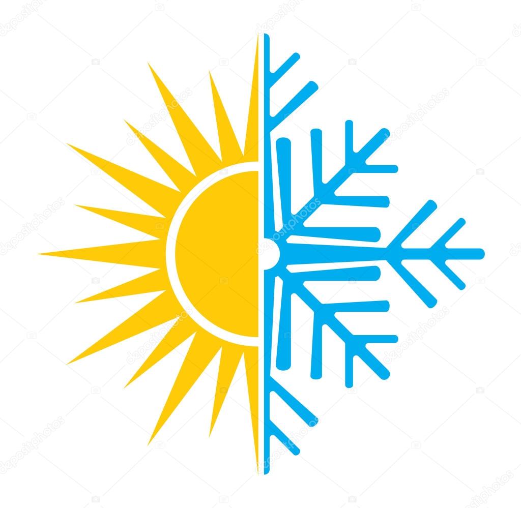 Air conditioning vector icon - summer winter