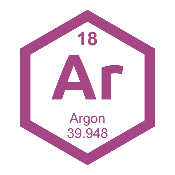 Tabela periódica argônio — Vetor de Stock