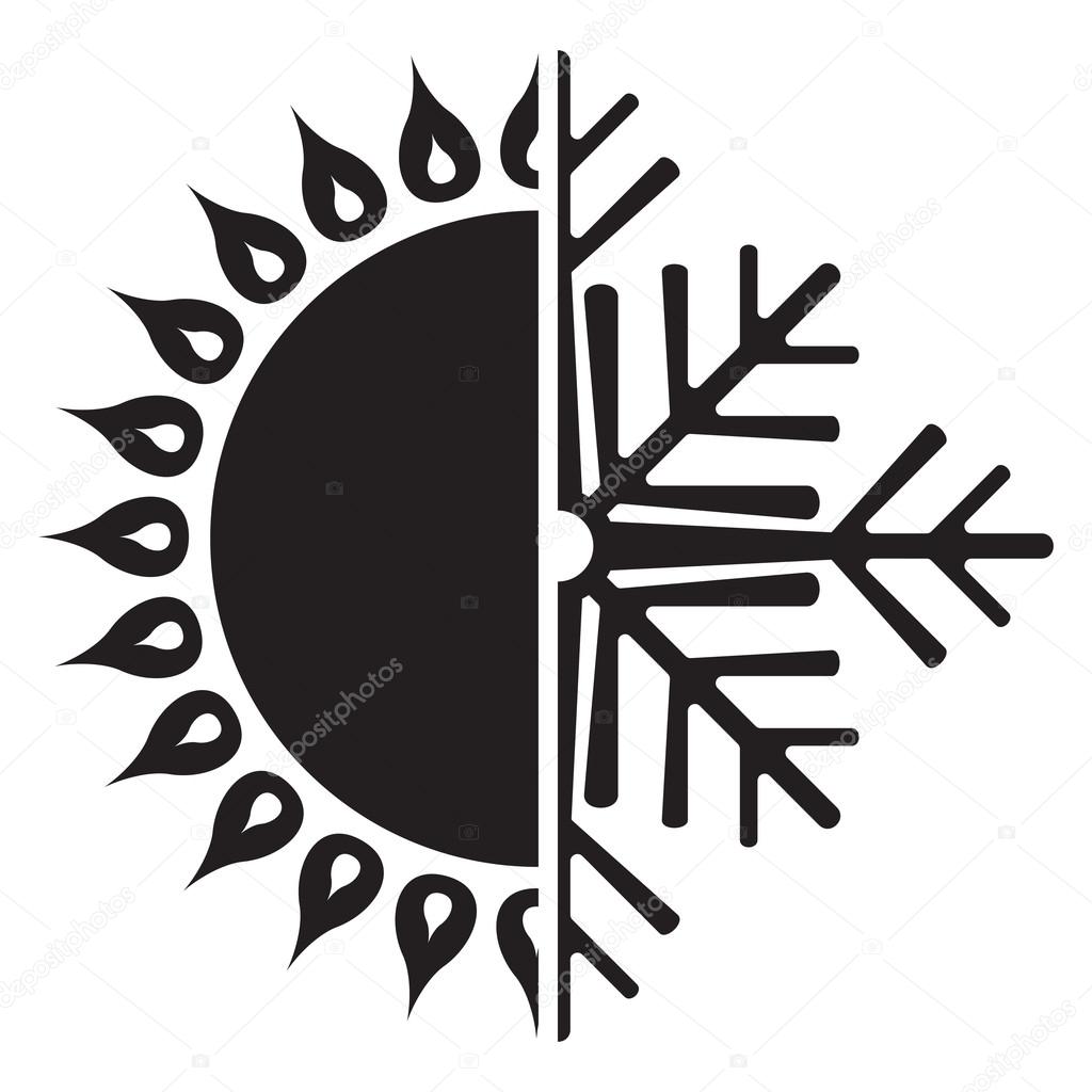 Air conditioning vector icon - summer winter