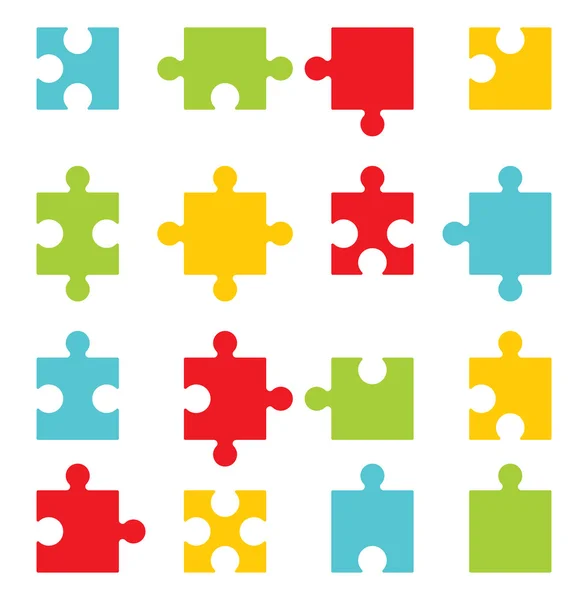 Puzzle vector icons set — Stock Vector