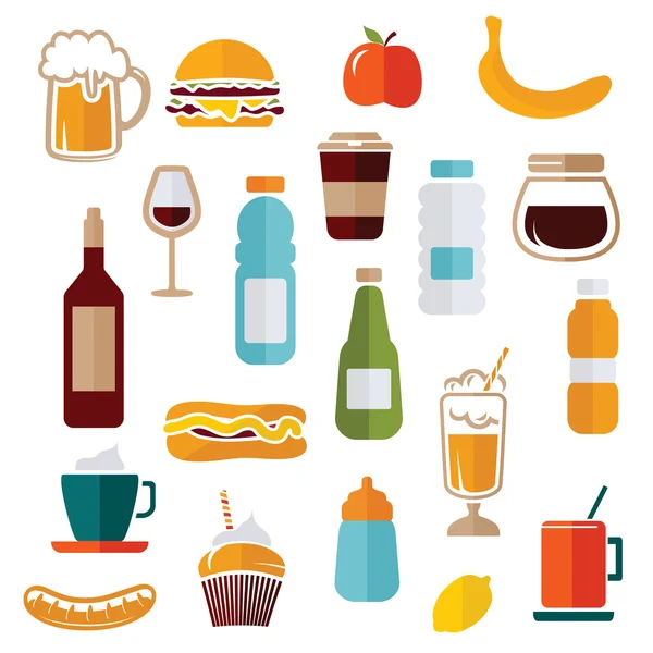 Mat ikoner - livsmedelsmärkningen — Stock vektor