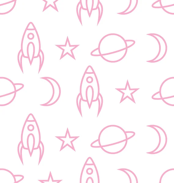 Space vector seamless pattern — Stock Vector