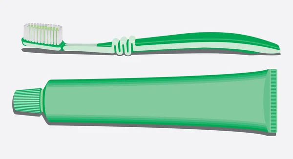 Ícones de escova de dentes com pasta de dentes —  Vetores de Stock
