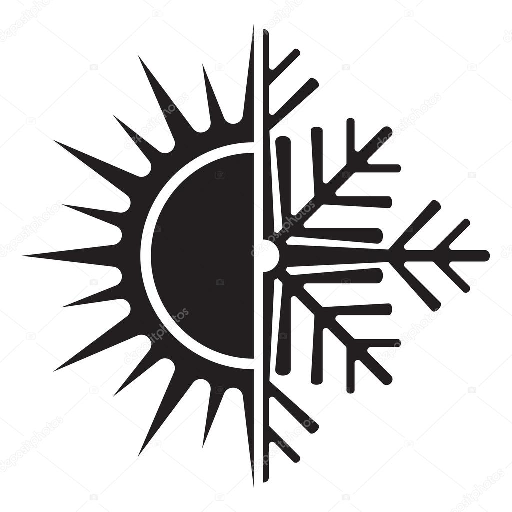 Air conditioning vector icon - summer winter