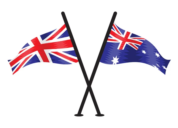 United Kingdom and Australia vector flags — Stockový vektor