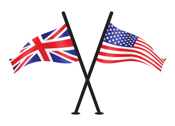 United Kingdom and USA vector flags — Stock Vector