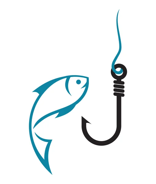 Anzuelo y pescado — Vector de stock