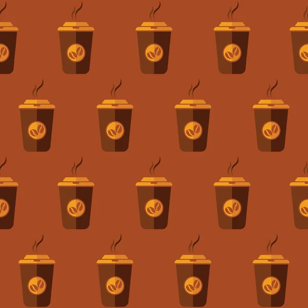 Coffee to go vector seamless pattern — Stock Vector