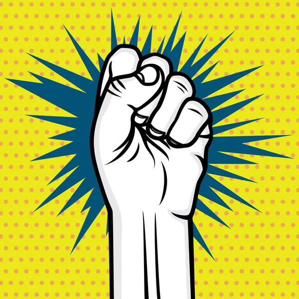 Revolution fist pop art — Stock Vector