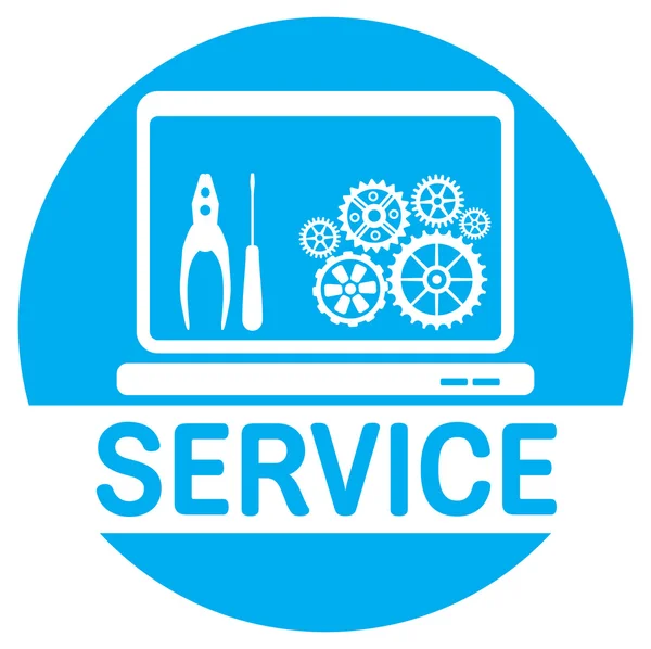 Pictogram-service op computer — Stockvector