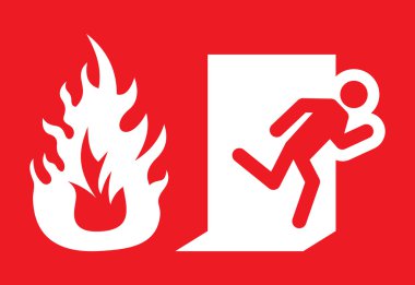 Fire emergency exit clipart