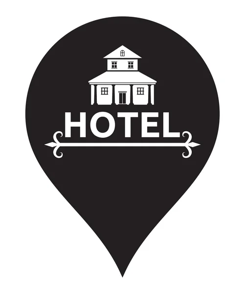 Hotel mapa ponteiro —  Vetores de Stock