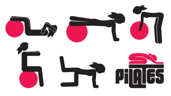 Poses de pilates — Vetor de Stock