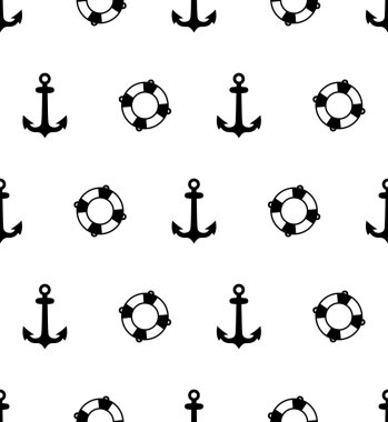 Çapa ve hayat şamandıra sorunsuz vektör desen