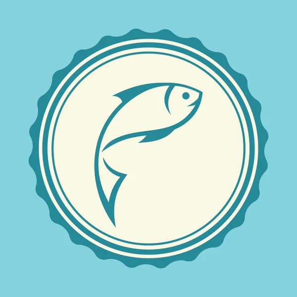 Etiqueta de pescado — Vector de stock