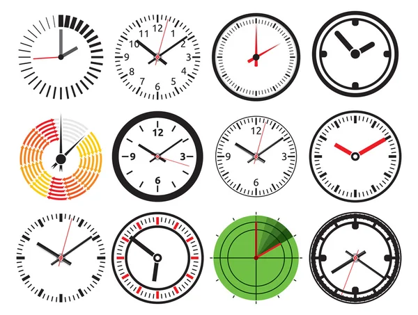 Uhr-Vektorsymbole — Stockvektor