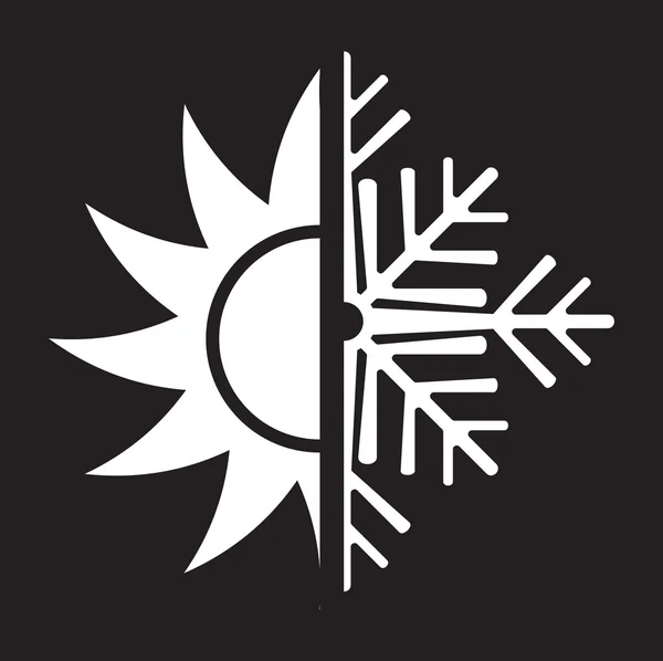 Aire acondicionado icono vectorial - invierno de verano — Vector de stock