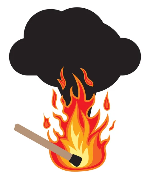 No fire - Attention with fire — Stock Vector