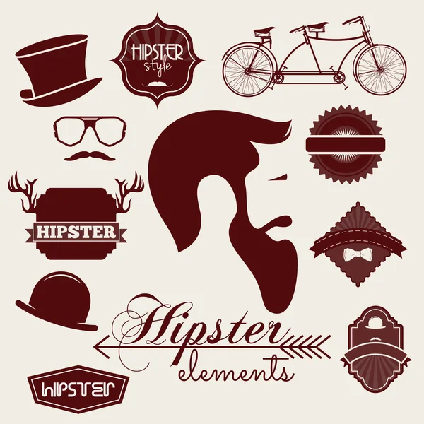 Hipster vector elements — Stock Vector