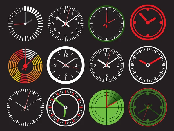 Horloge icônes vectorielles — Image vectorielle