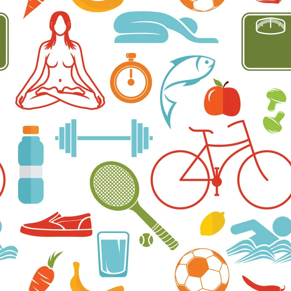 Healthy lifestyle pattern — Stock Vector