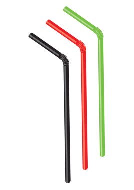 Colorful drinking straws clipart