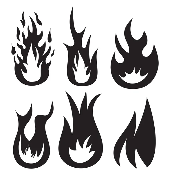 Iconos vector de fuego — Vector de stock