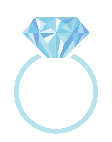 Wedding or engagement ring with diamond — Stock Vector