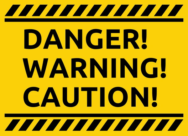 Aviso de perigo aviso vetor sinal — Vetor de Stock