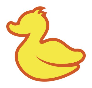 Ördek düz vektör simgesi