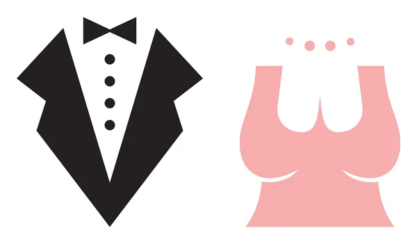 Vektor-Symbole für Braut und Bräutigam — Stockvektor