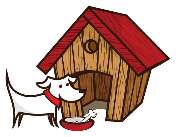 Casa de cão e cão — Vetor de Stock