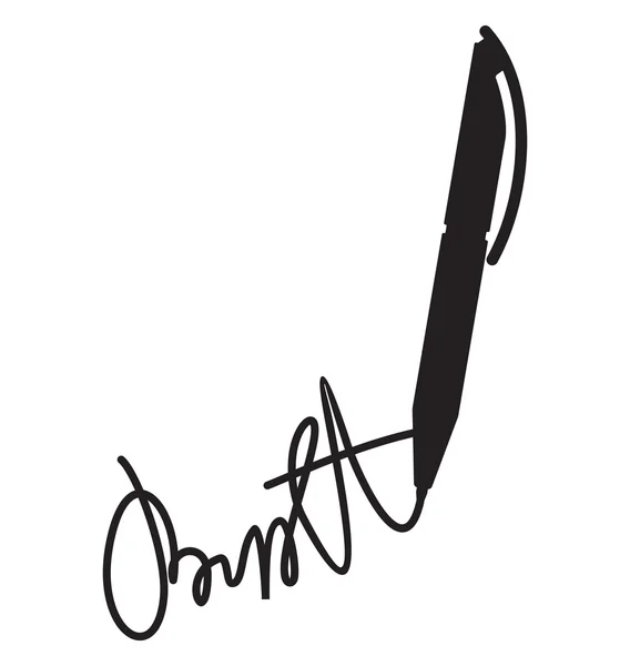 Signature et icône vectorielle stylo — Image vectorielle