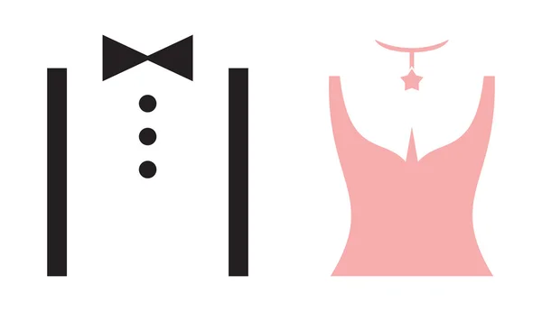 Icônes vectorielles de mariée et de marié — Image vectorielle