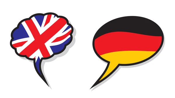 Nuvens de língua britânica e alemã — Vetor de Stock