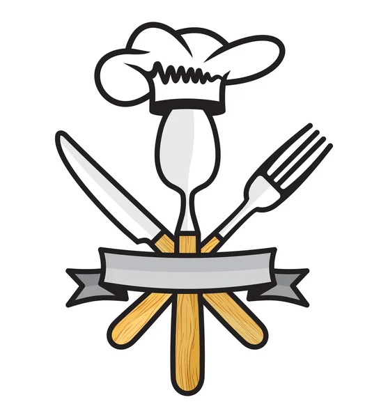 Cubertería - cuchillo, tenedor y cuchara restauranticon — Vector de stock