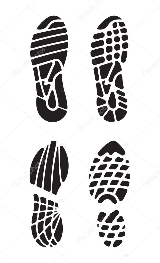 Vector illustration of the footprints