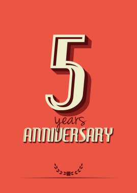 5 yıl yıldönümü poster şablonu