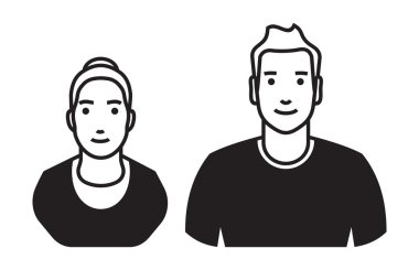 Erkek ve kadın Avatar vektör simgesi