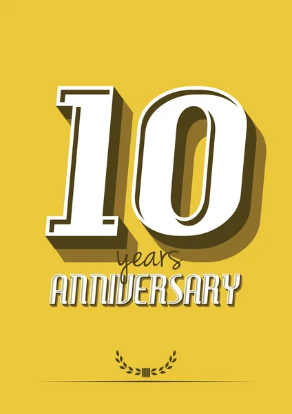 10 anos aniversário — Vetor de Stock