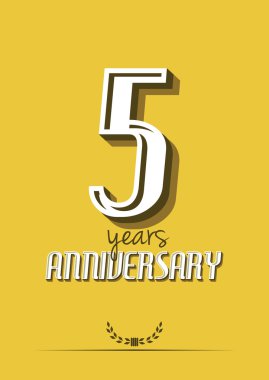 5 yıl yıldönümü poster şablonu