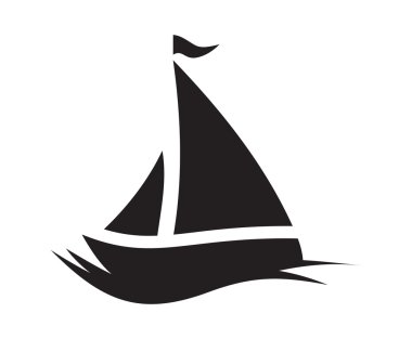 Yelkenli tekne vektör simgesi