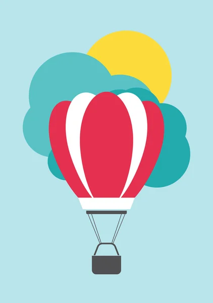 Flyg ballong adresskortsmallen — Stock vektor